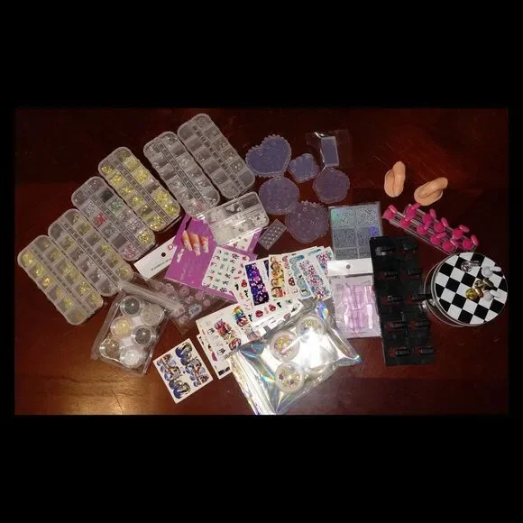 Nail Art Supplies with Stickers and Accessories - Picture 1 of 1
